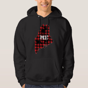 Maine ME State Red Play Fill Moose Hunting Kristus Hoodie
