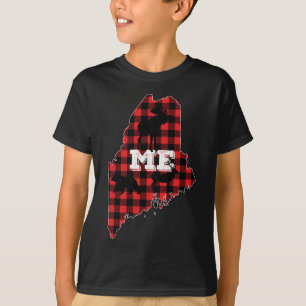 Maine ME State Red Play Fill Moose Hunting Kristus T Shirt
