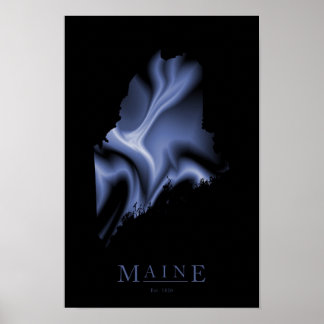 Maine Modern Karta Poster