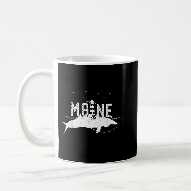Maine Moose Coola Maine Souvenir Gift Maine Gift Kaffemugg (Vänster)