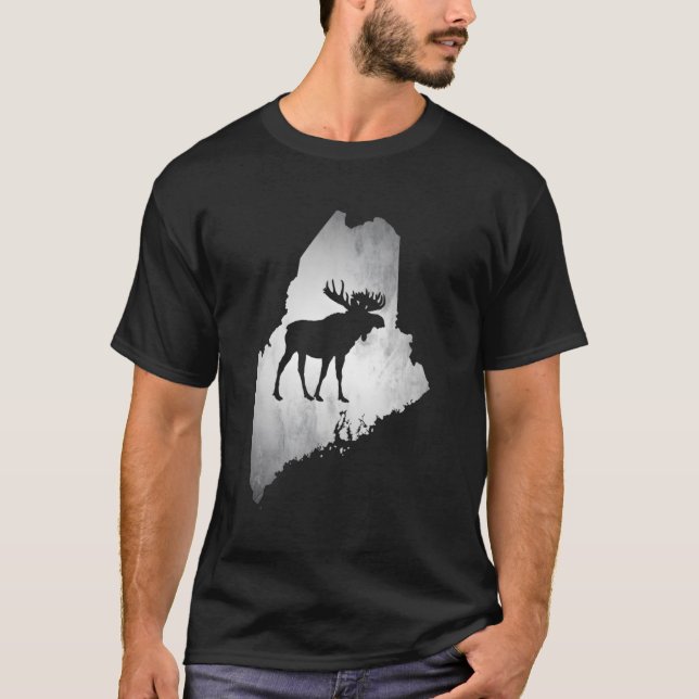 Maine Moose Hunting T Shirt (Framsida)