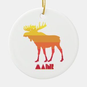 Maine Moose Julgransprydnad Keramik