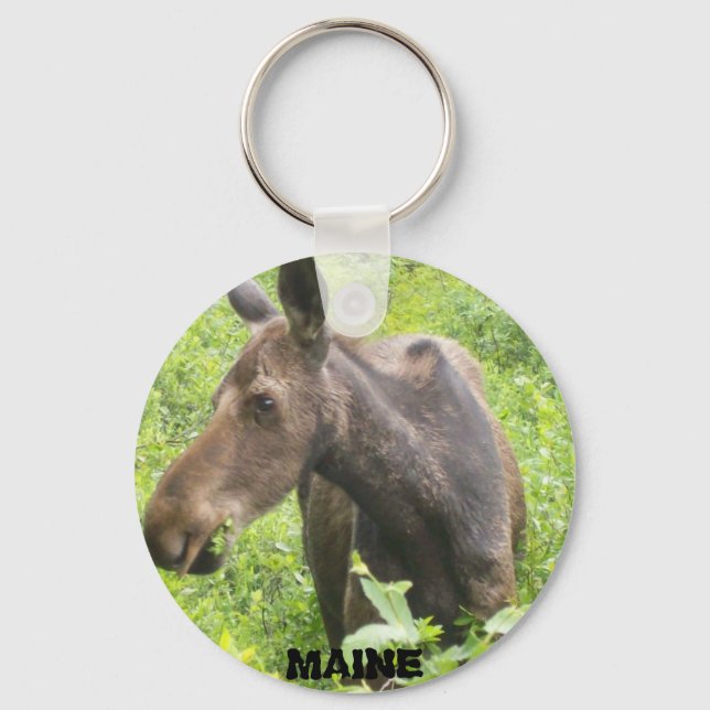 Maine Moose Keychain Nyckelring (Framsida)