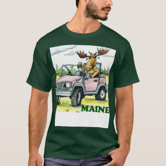 Maine Moose Körning av hirt T Shirt