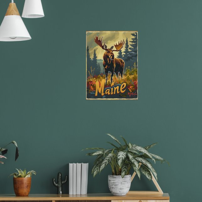 Maine Moose Vintage Poster (Vardagsrum 1)