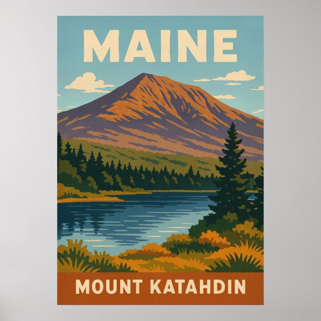 Maine Mount Katahdin V01 Poster (Framsidan)