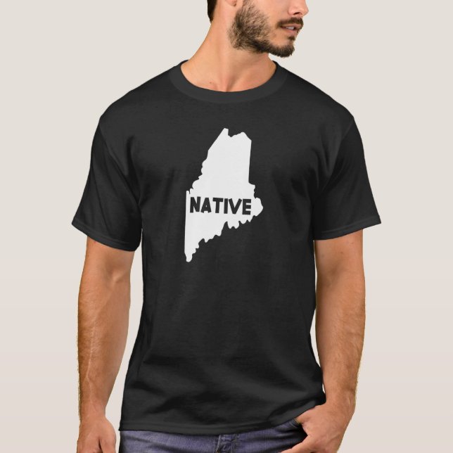 Maine Native Home State US Karta Down Påsk T Shirt (Framsida)