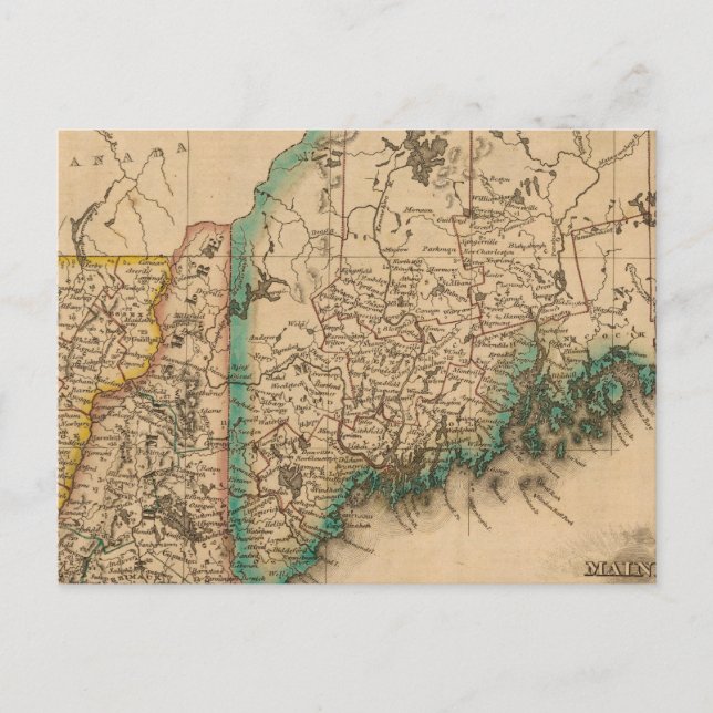 Maine, New Hampshire, Vermont 2 Vykort (Framsida)