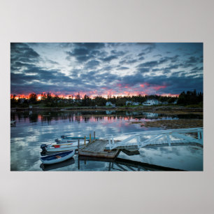 Maine, Newagen, solnedgång hamn 2 2 Poster
