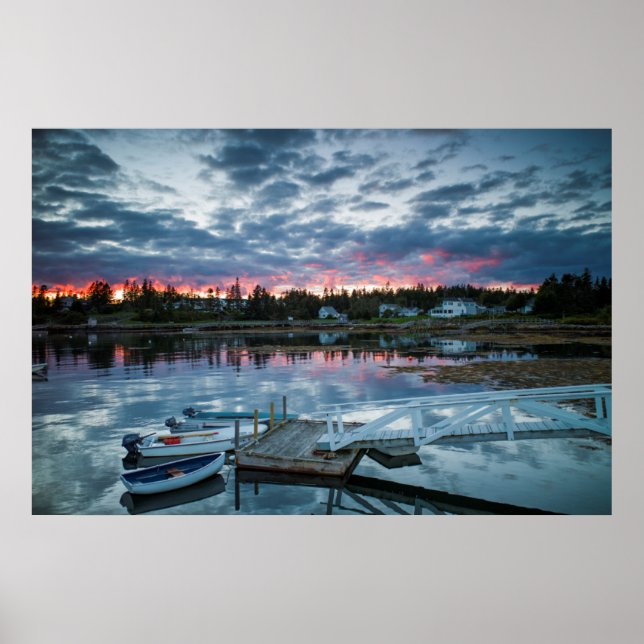 Maine, Newagen, solnedgång hamn 2 2 Poster (Framsidan)