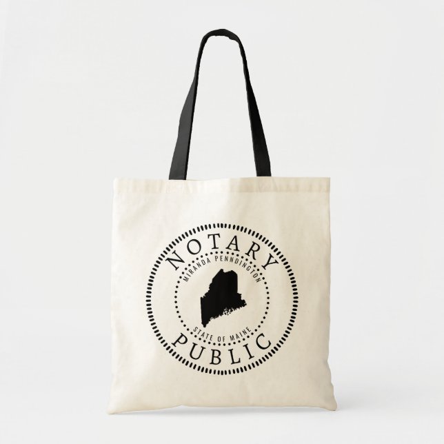 Maine Notary Public Personlig Tygkasse (Framsidan)