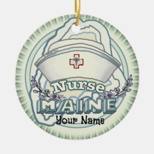Maine Nurse Julgransprydnad Keramik