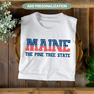 Maine Patriotic The Gräs Träd State Anpassningsbar T Shirt