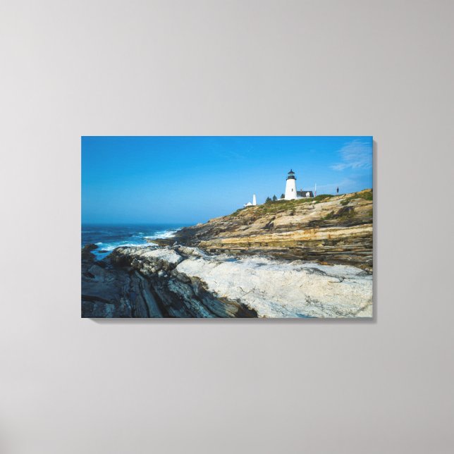 Maine, Pemaquid Point, Pemaquid Point fyr Canvastryck (Framsida)