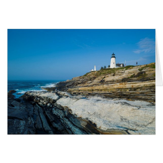 Maine, Pemaquid Point, Pemaquid Point fyr Hälsningskort (Framsidan Horizontal)