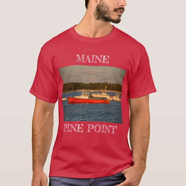 Maine Pine Point-skjorta T Shirt (Framsida)