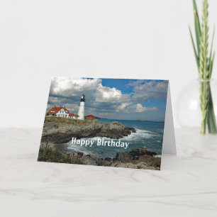 Maine Portland Head fyr Foto Birthday Kort