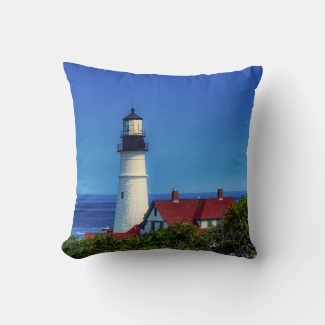 Maine Portland Head Light Photo Kudde (Framsida)