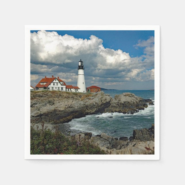 Maine Portland Head Lighthouse Photo Pappersservett (Framsidan)