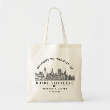 Maine Portland Skyline – Anpassad bröllopspresent
