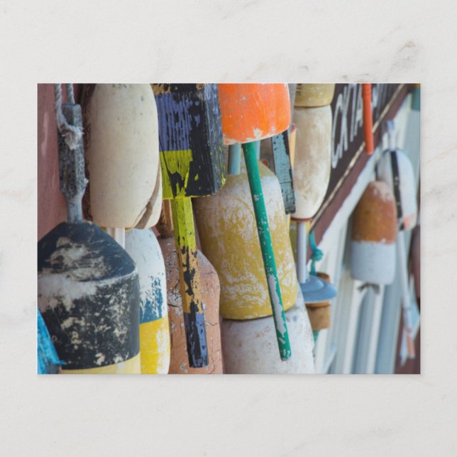 Maine, Pub Harbour. Fällbojar Vykort (Framsida)