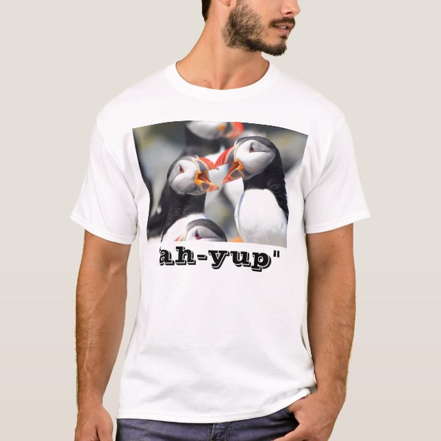 Maine Puffins "ah-yup ", T-shirt (Framsida)