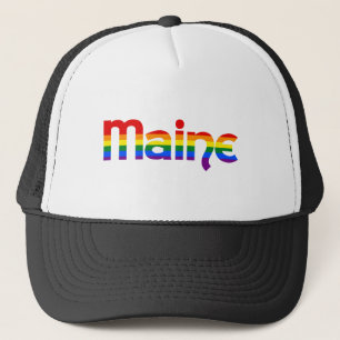 Maine Rainbow text Hat Keps
