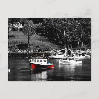Maine Red and Black Boats Maine Vykort