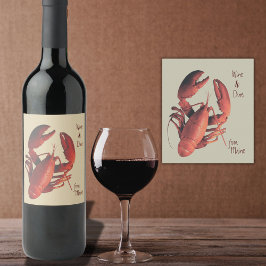 Maine Red Lobster anpassad vinetikett Vinflaska Etikett