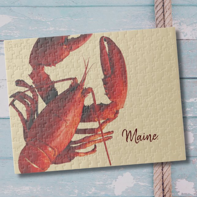 Maine Red Lobster Personlig Puzzle Pussel (A fun personalized Lobster puzzle, perfect for the beach hose or as a gift!)
