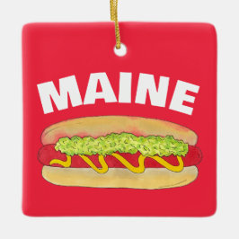 Maine Red Snapper Hotdog Portland ME Food Cookout Julgransprydnad Keramik