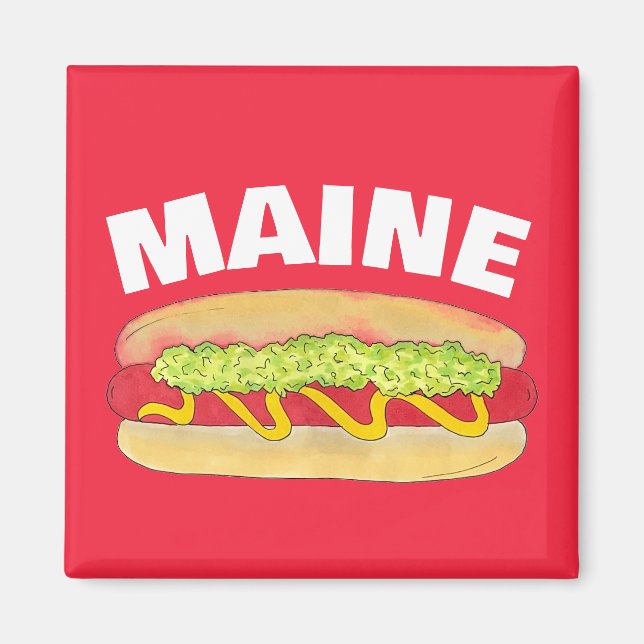 Maine Red Snapper Hotdog Portland ME Food Cookout Magnet (Framsidan)