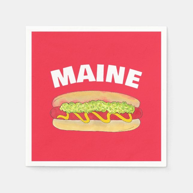 Maine Red Snapper Hotdog Portland ME Food Cookout Pappersservett (Framsidan)