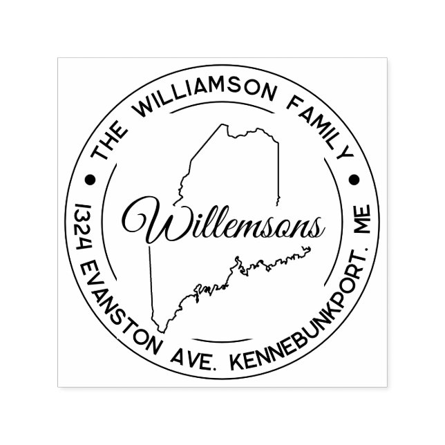 Maine Returadress Frimärke Self-Inking Självfärgande Stämpel (Design)