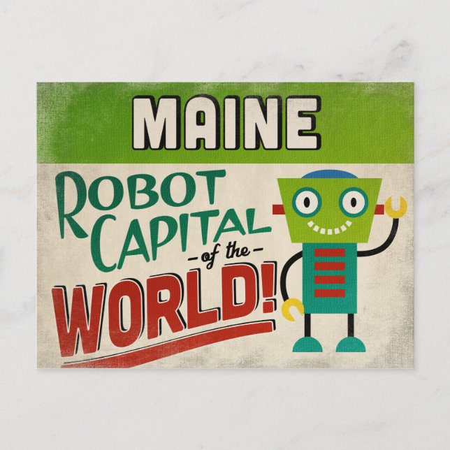 Maine Robot - Funny Vintage Vykort (Framsida)