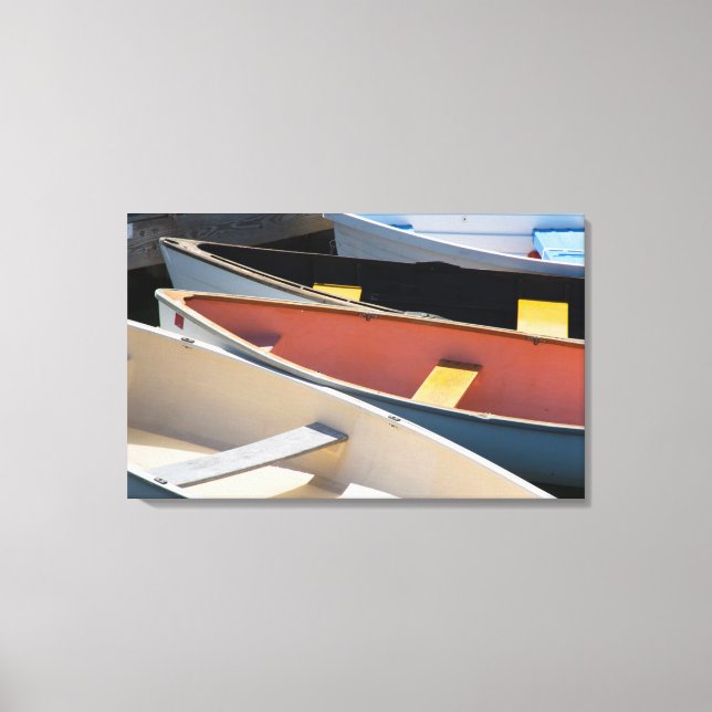 Maine, Rockland. Färgbåtar i Rockland Canvastryck (Framsida)