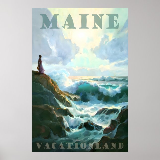 Maine Rocky Coast Acadia National Park Resa Poster (Framsidan)
