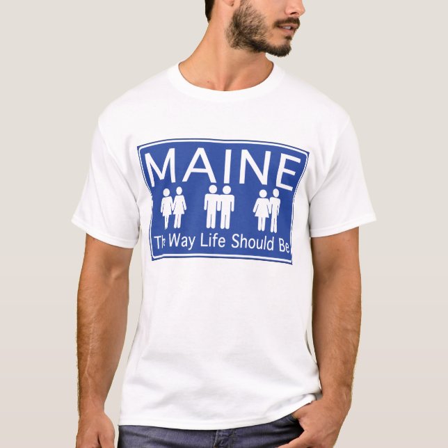 Maine röra framåtriktat skjorta t shirt (Framsida)