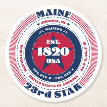 Maine Rött vitt blått Typography