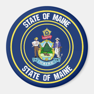 Maine Round Emblem Magnet