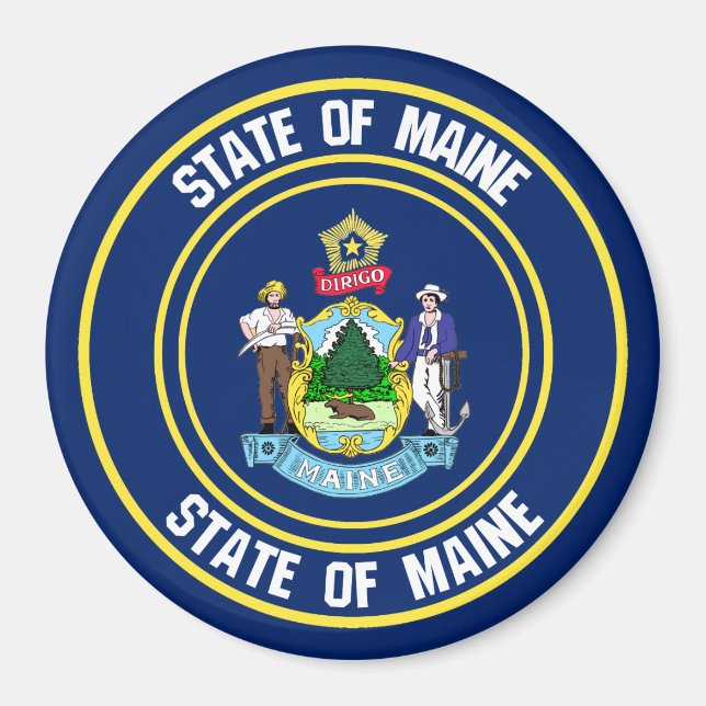 Maine Round Emblem Magnet (Framsidan)