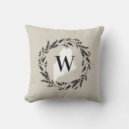 Maine Rustic WAN Monogram Dekorativ kudde