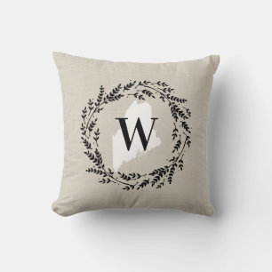 Maine Rustic WAN Monogram Dekorativ kudde