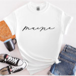 Maine Script State Women's T-Shirt<br><div class="desc">Vi lägger alltid till nya mönster varje dag!</div>
