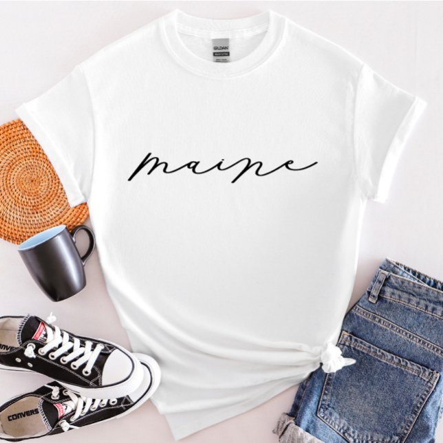 Maine Script State Women's T-Shirt (Skapare uppladdad)