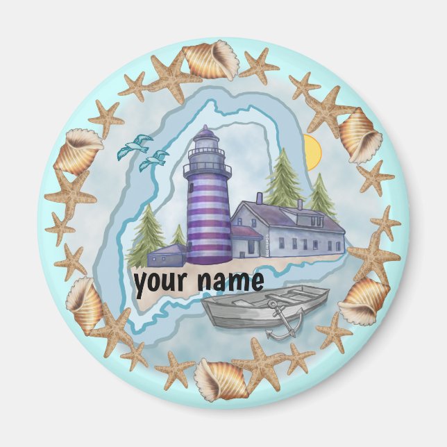 Maine Snäckas Lighthouse magnet (Framsidan)