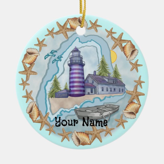 Maine Snäckas Lighthouse Ornament (Framsidan)