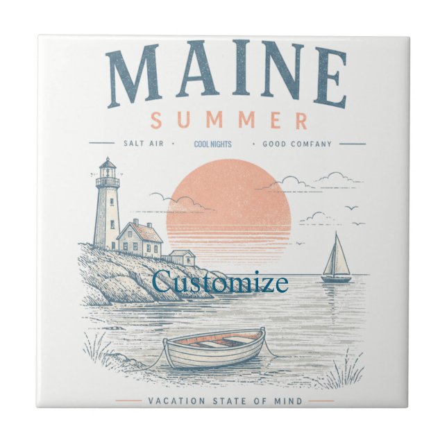 Maine  Sommar kul Thunder_Cove Kakelplatta (Framsidan)