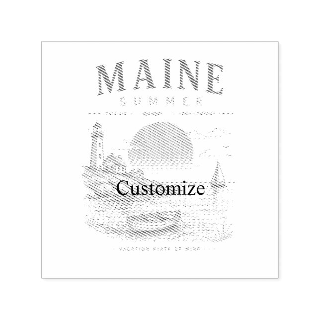 Maine  Sommar kul Thunder_Cove Självfärgande Stämpel (Design)
