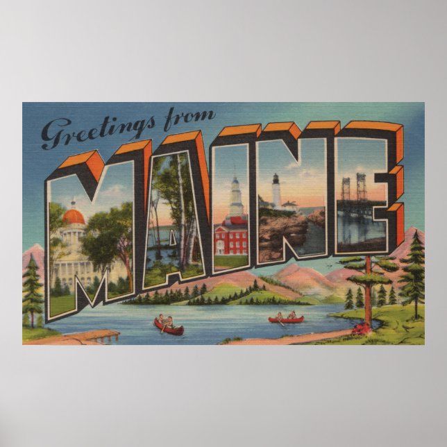 Maine (sommar)Large Brev Scenes Poster (Framsidan)